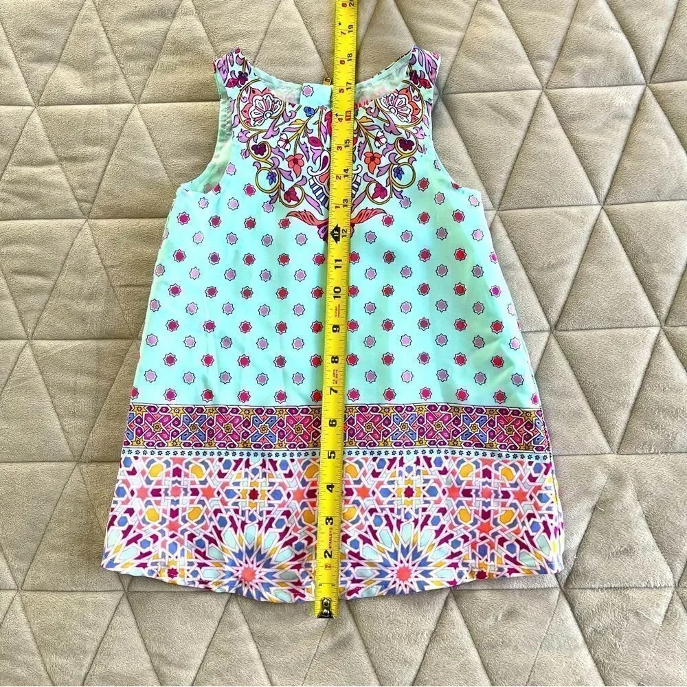 OshKosh Genuine Kids Girls Teal Fully Lined Bright Colored Trapeze Style Dress